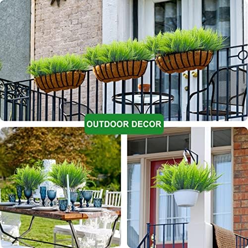 26-Pack Aufind Fake Boston Fern Outdoor Plant Set in Green