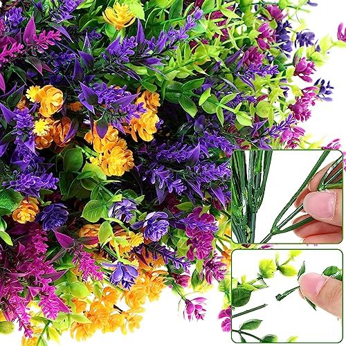 Hoteam 48-Piece Faux Flowers for Patio