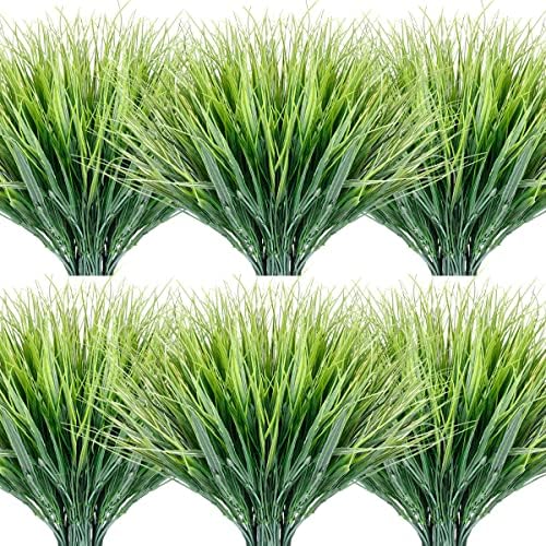 Artificial Grasses 16 Bundles Green UV-Resistant Indoors Outdoors
