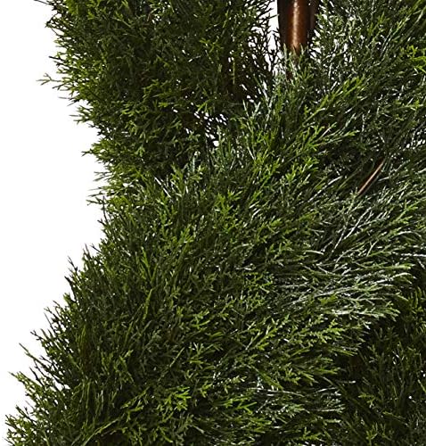 Nearly Natural 5ft UV-Resistant Pond Cypress Spiral Topiary IndoorOutdoor
