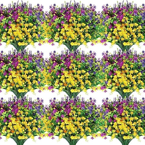 Hoteam 48-Piece Faux Flowers for Patio